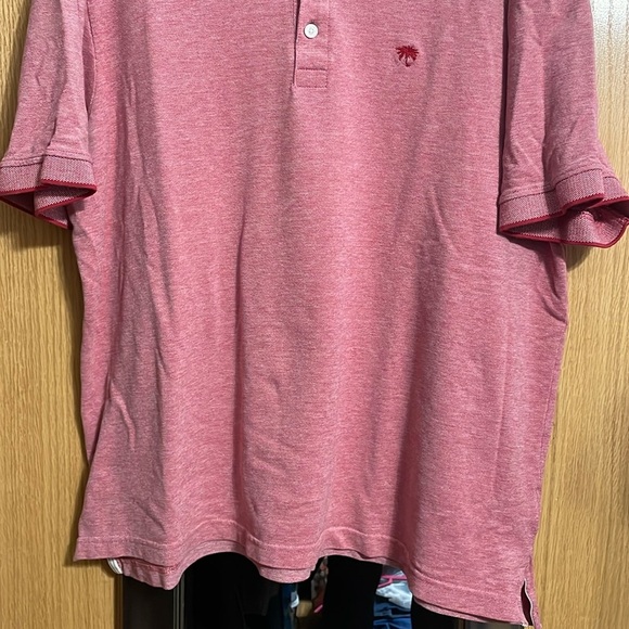 Palm Beach 2XL Classic Fit Vermillion Red and white 3 button golf polo shirt - Picture 3 of 10